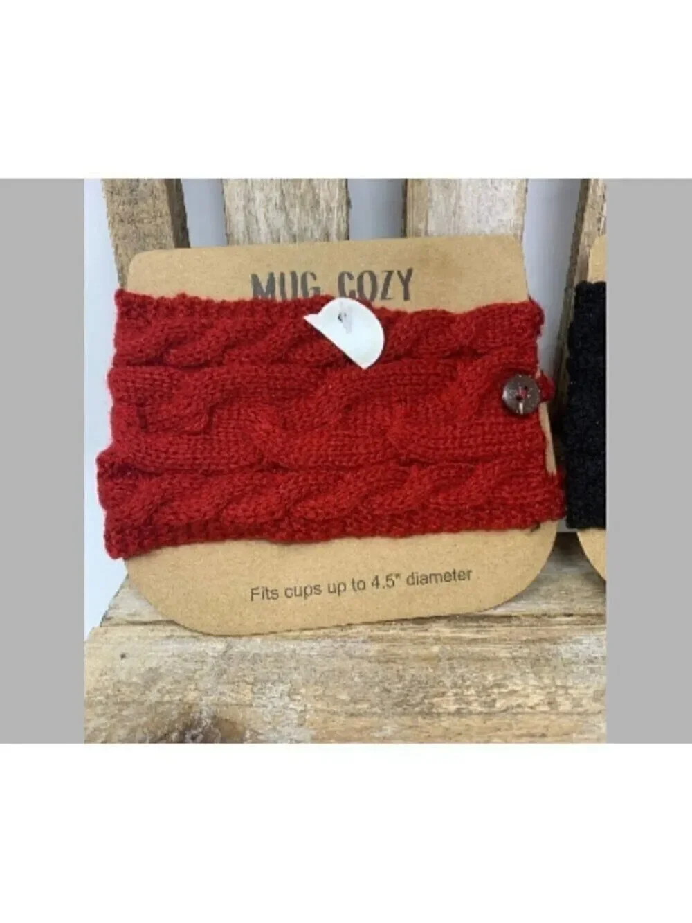 Cup Cozy Mug Warmer Soup Coffee Cappuccino Cocoa Cable Knit Gift Red Black Gift